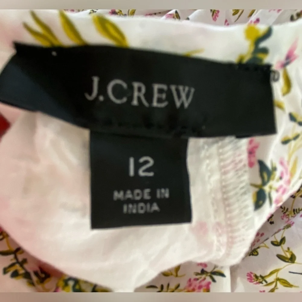 NEW J. Crew Re-Imagined White Meadow Floral Back Cut Out Midi Dress Size 12